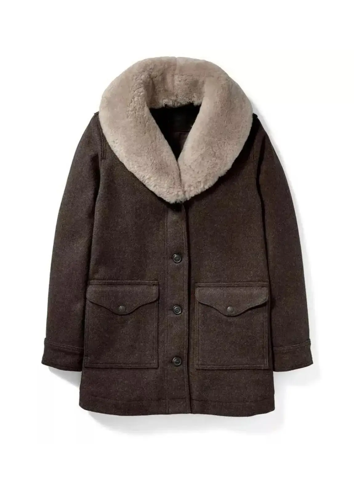 Kelly Reilly Yellowstone Beth Dutton Shearling Wool Coat-Yellowstone-Tv-Jackets-Front